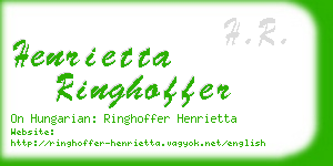 henrietta ringhoffer business card